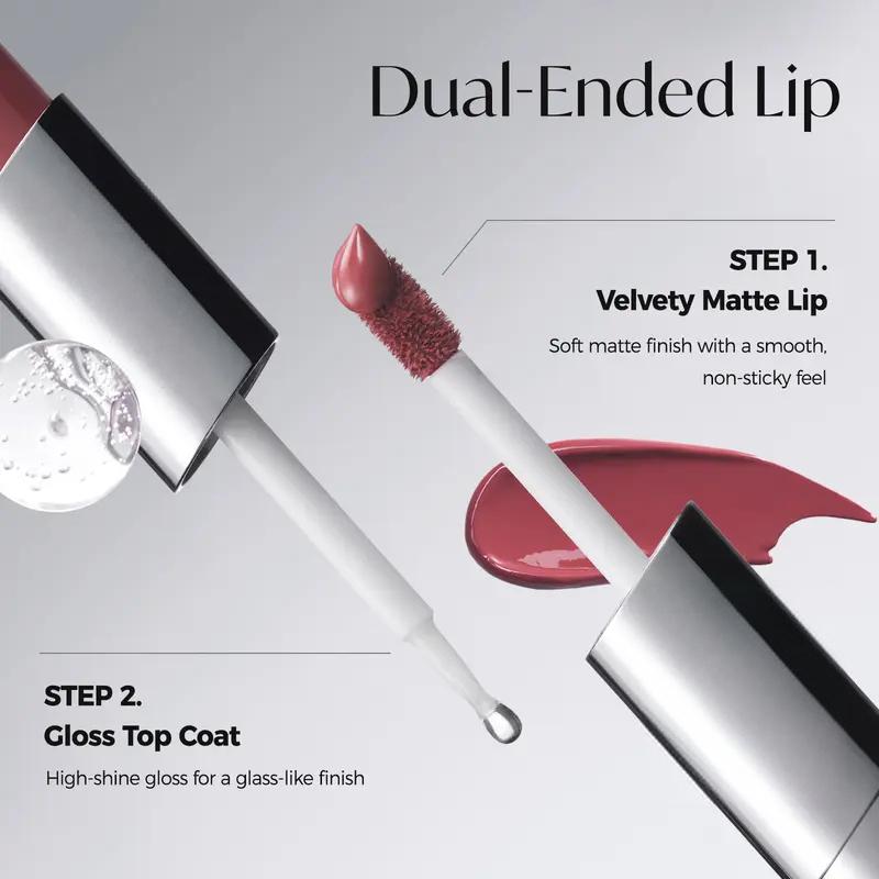Perfect Twin Lip — Dual-Ended Liquid Lipstick with Velvet Matte Color and Glossy Shine