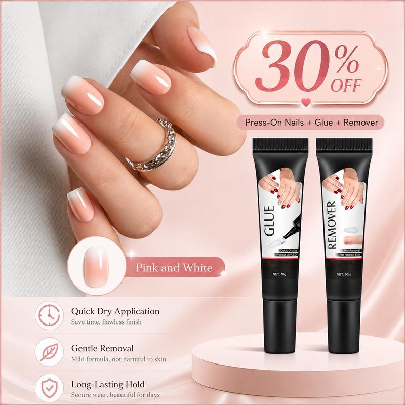 Semi-Solid Nail Glue Kit with Remover