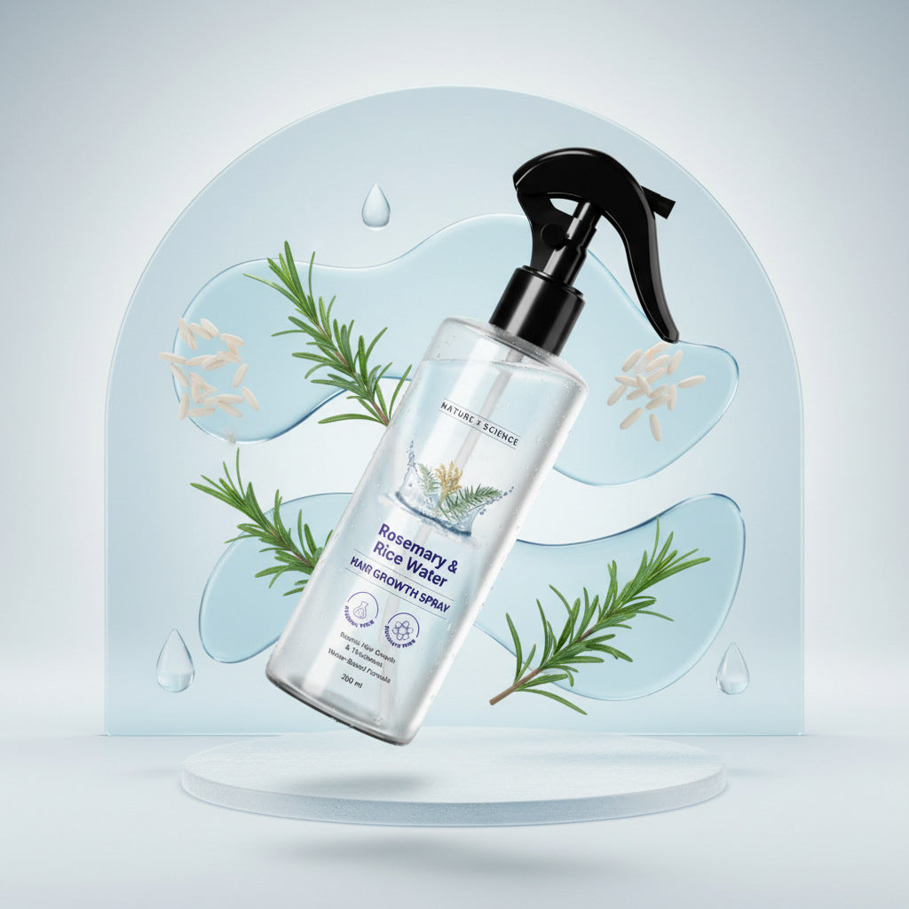 Rosemary Water and Rice Water |100% Natural Extract | Soft & Smooth Hair Non-Greasy & Fast Absorbing | 200 ml