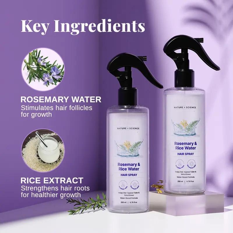 Rosemary Water and Rice Water |100% Natural Extract | Soft & Smooth Hair Non-Greasy & Fast Absorbing | 200 ml