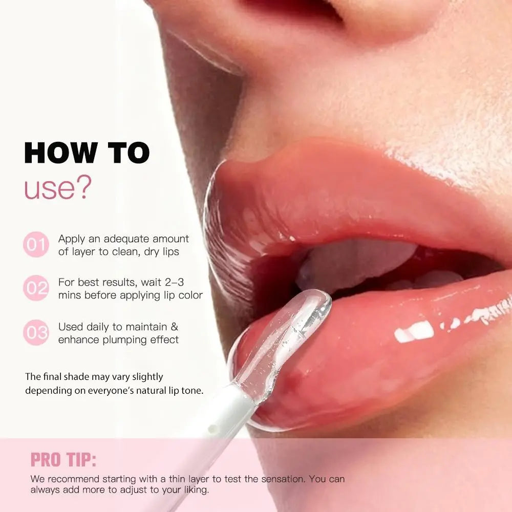Moisturizing Lip Plumper, Nourishing Lip Gloss, Instant Fullness & Glossy Finish, Long-Lasting Moisture, Boosts Volume for Fuller-Looking Lips, Hydrating Formula, 6 Shades for All Skin Tone, Cosmetics