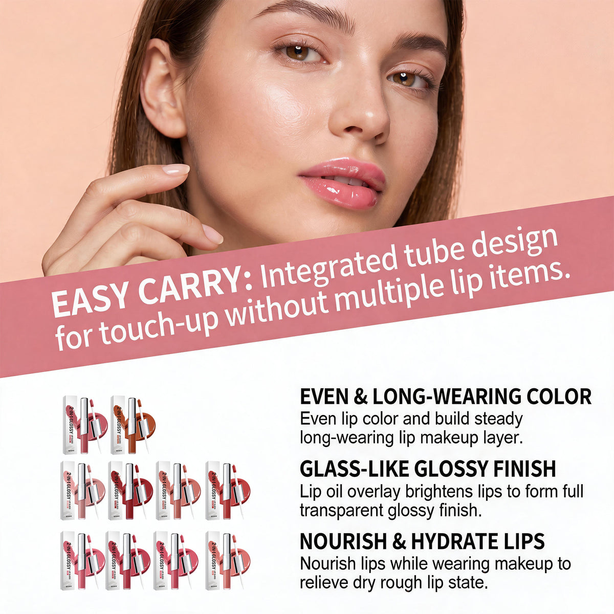 Perfect Twin Lip — Dual-Ended Liquid Lipstick with Velvet Matte Color and Glossy Shine