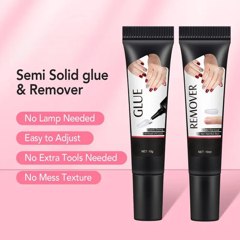 Semi-Solid Nail Glue Kit with Remover