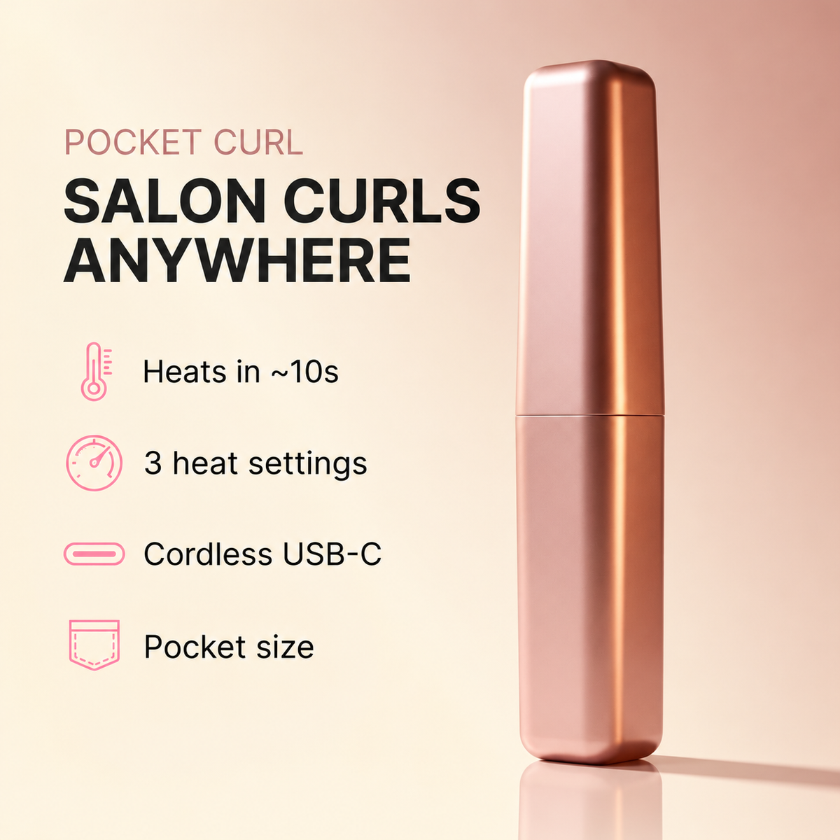 ✨Wireless Mini Hot Comb | Portable Bangs Straightener & Curler, No Heat Damage
