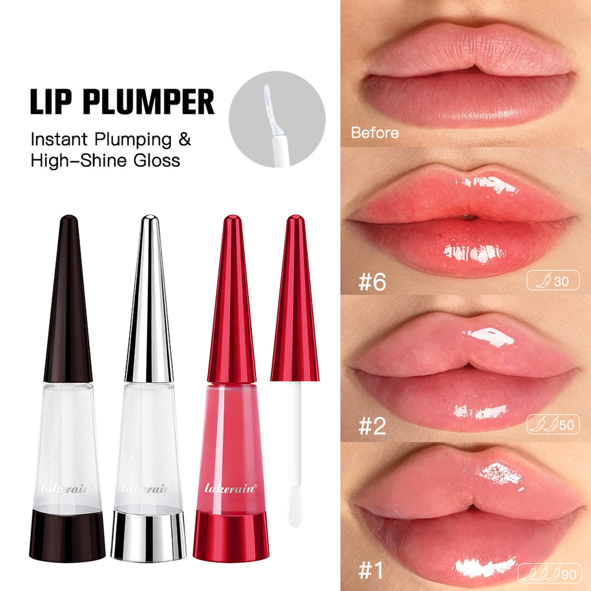 Moisturizing Lip Plumper, Nourishing Lip Gloss, Instant Fullness & Glossy Finish, Long-Lasting Moisture, Boosts Volume for Fuller-Looking Lips, Hydrating Formula, 6 Shades for All Skin Tone, Cosmetics
