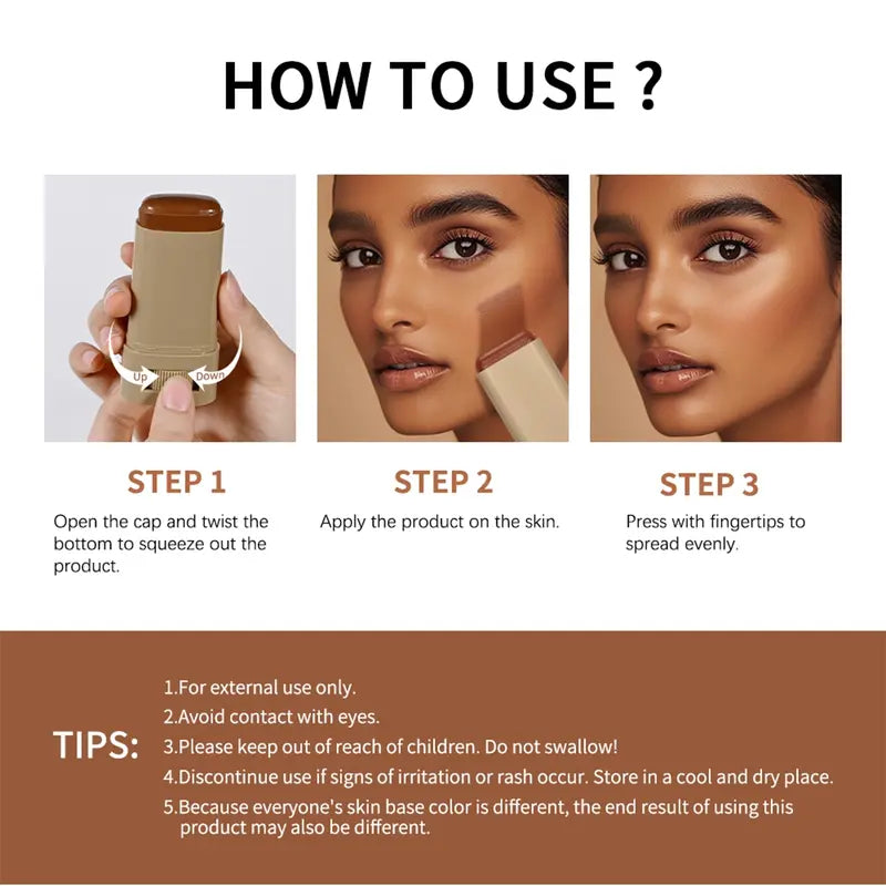 Solid Stick, Moisturizing Concealer Stick, Face Foundation, Long-Lasting Boost Skin Tint, Skin Perfector, Hydrating Creamy Formula, Lightweight Flawless Coverage, Smooth Non-Cakey Finish for Radiant Even Skin Tone, Moisture