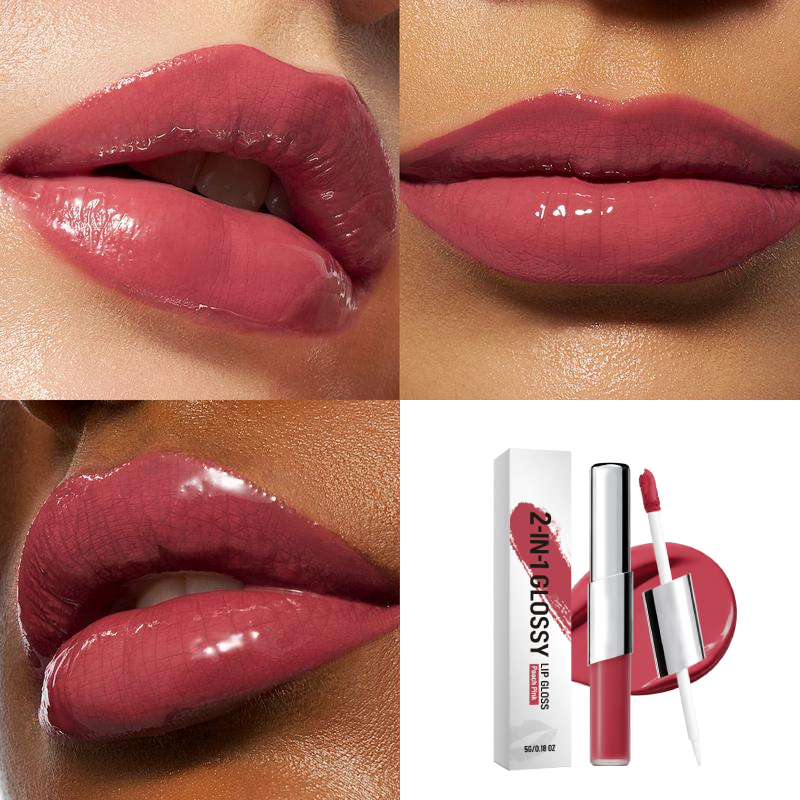 Perfect Twin Lip — Dual-Ended Liquid Lipstick with Velvet Matte Color and Glossy Shine
