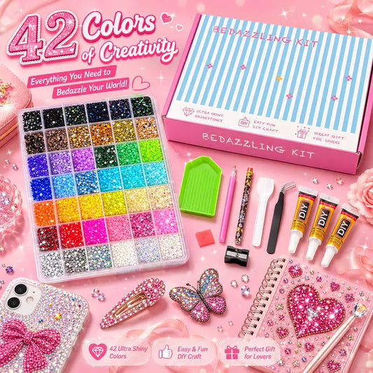 42 Colors 3mm Jelly Flatback Rhinestones Kit
